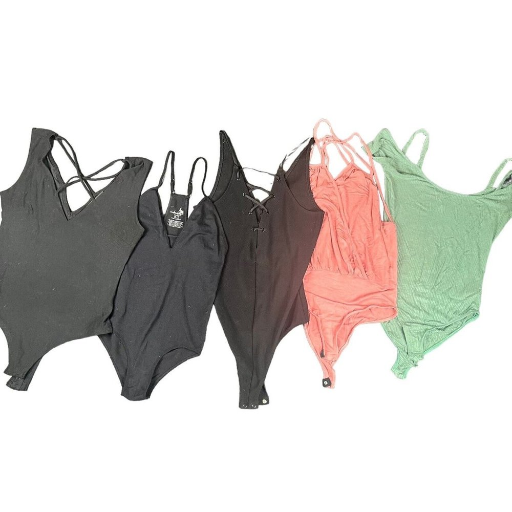 Bodysuit Lot Of 5 Lulus Free People Express Fashion Nova Black Women's Size S/XS